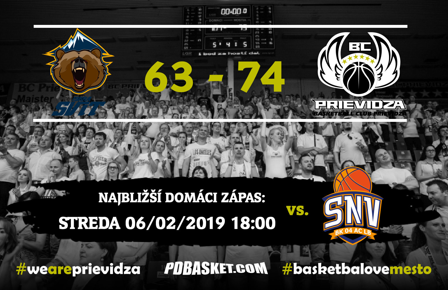 Iskra Svit – BC Prievidza 63:74