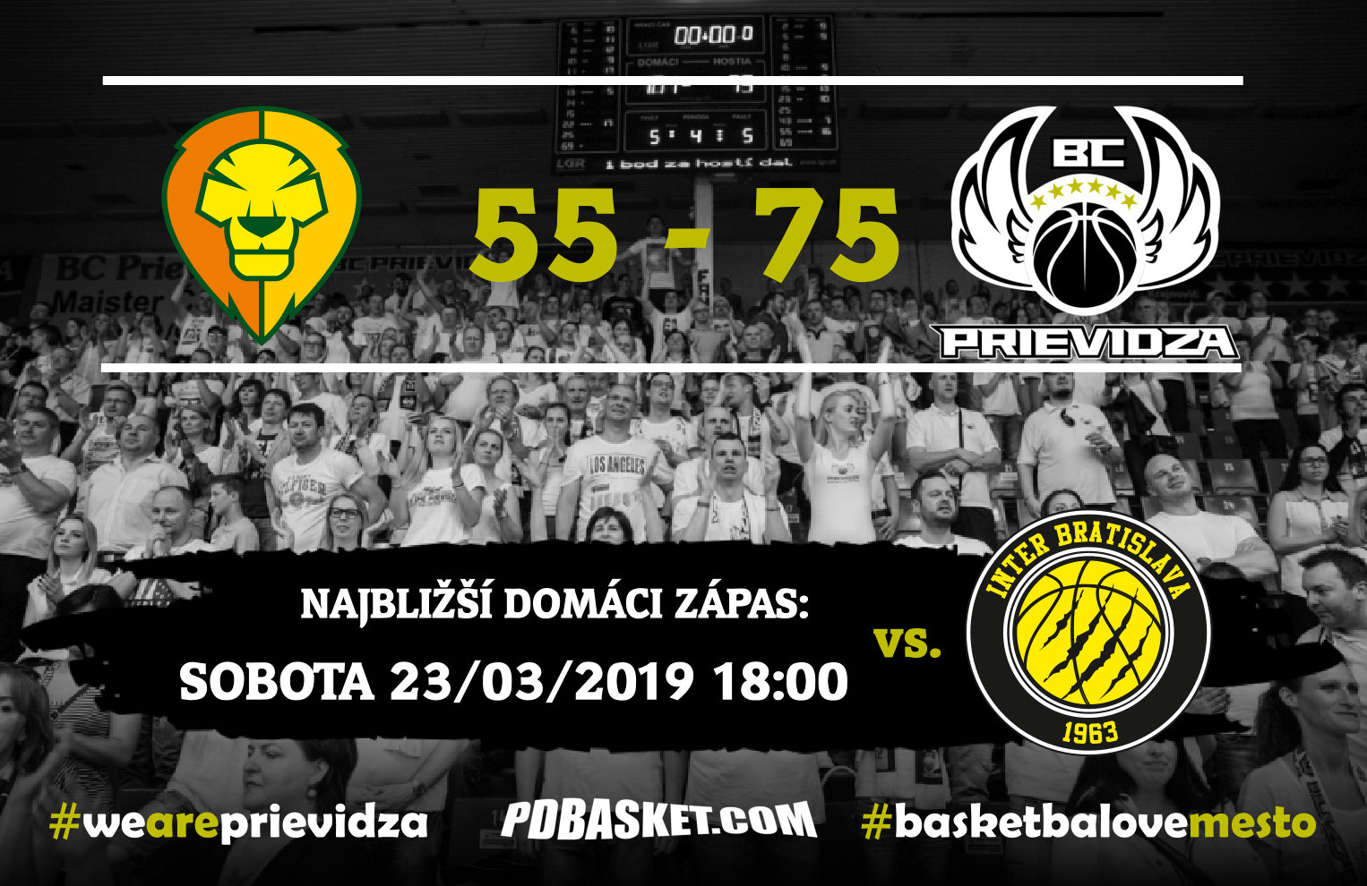 BK Levickí Patrioti – BC Prievidza 55:75