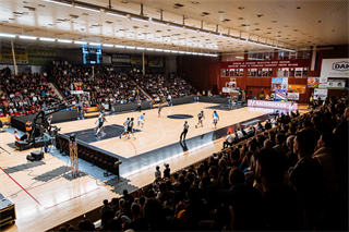 3. zápas štvrťfinále Tipos SBL: BC Prievidza - Nitra Blue Wings 74:77 (Vladimír Králik)
